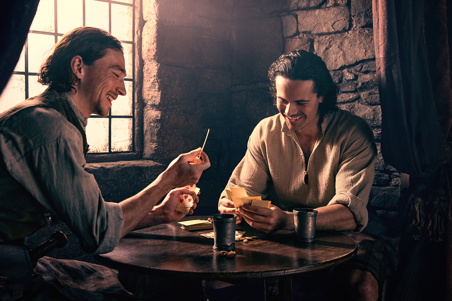 Jamie Roy (Brian Fraser) & Rory Alexander (Murtagh Fitzgibbons Fraser) in Outlander: Blood of My Blood.
