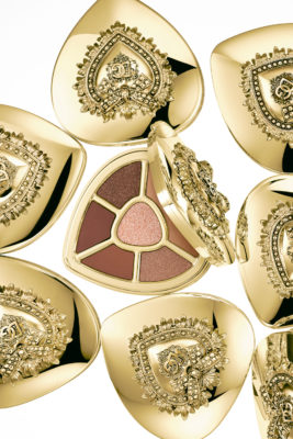 Golden eyeshadow compacts