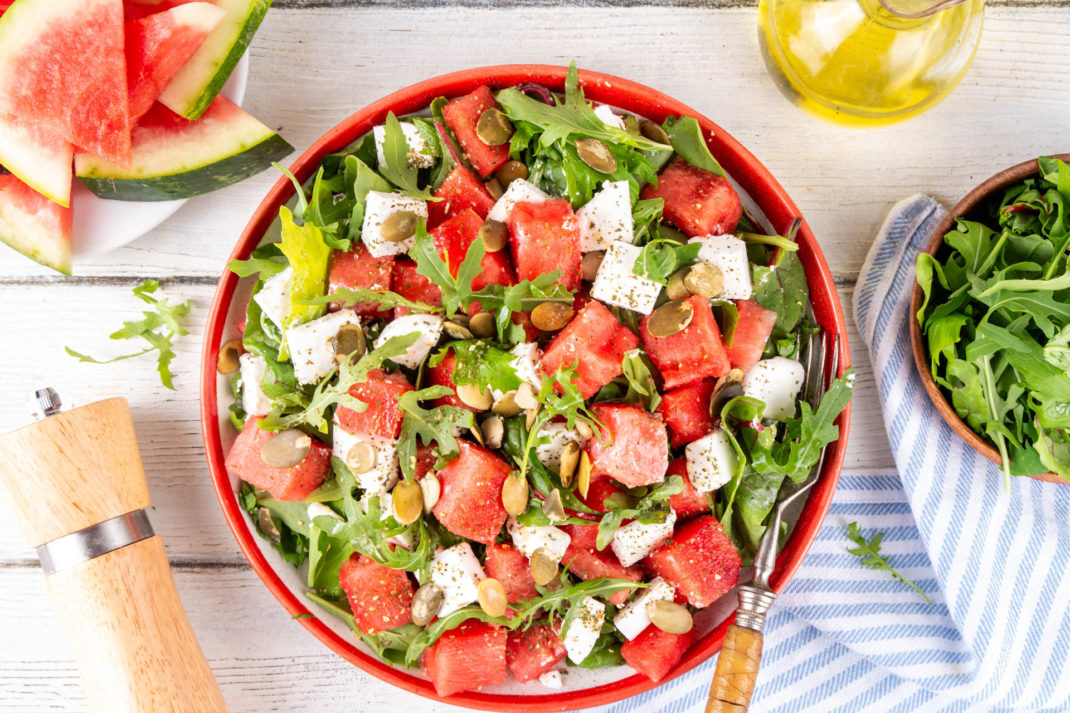 Watermelon and feta salad