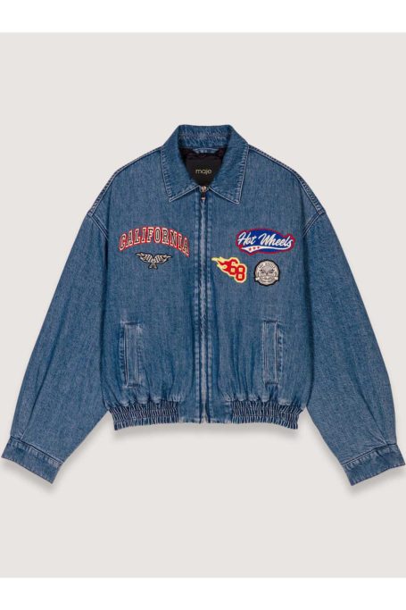HOT WHEELS™ x Maje Oversized embroidered denim jacket