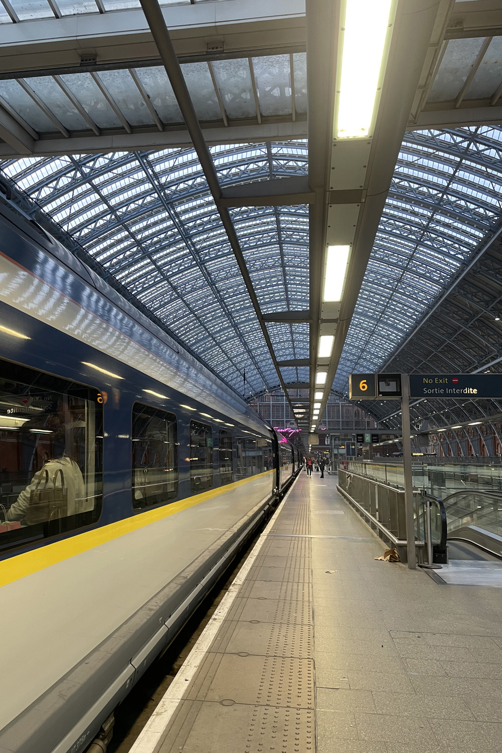 The Eurostar on the platform at London St Pancras