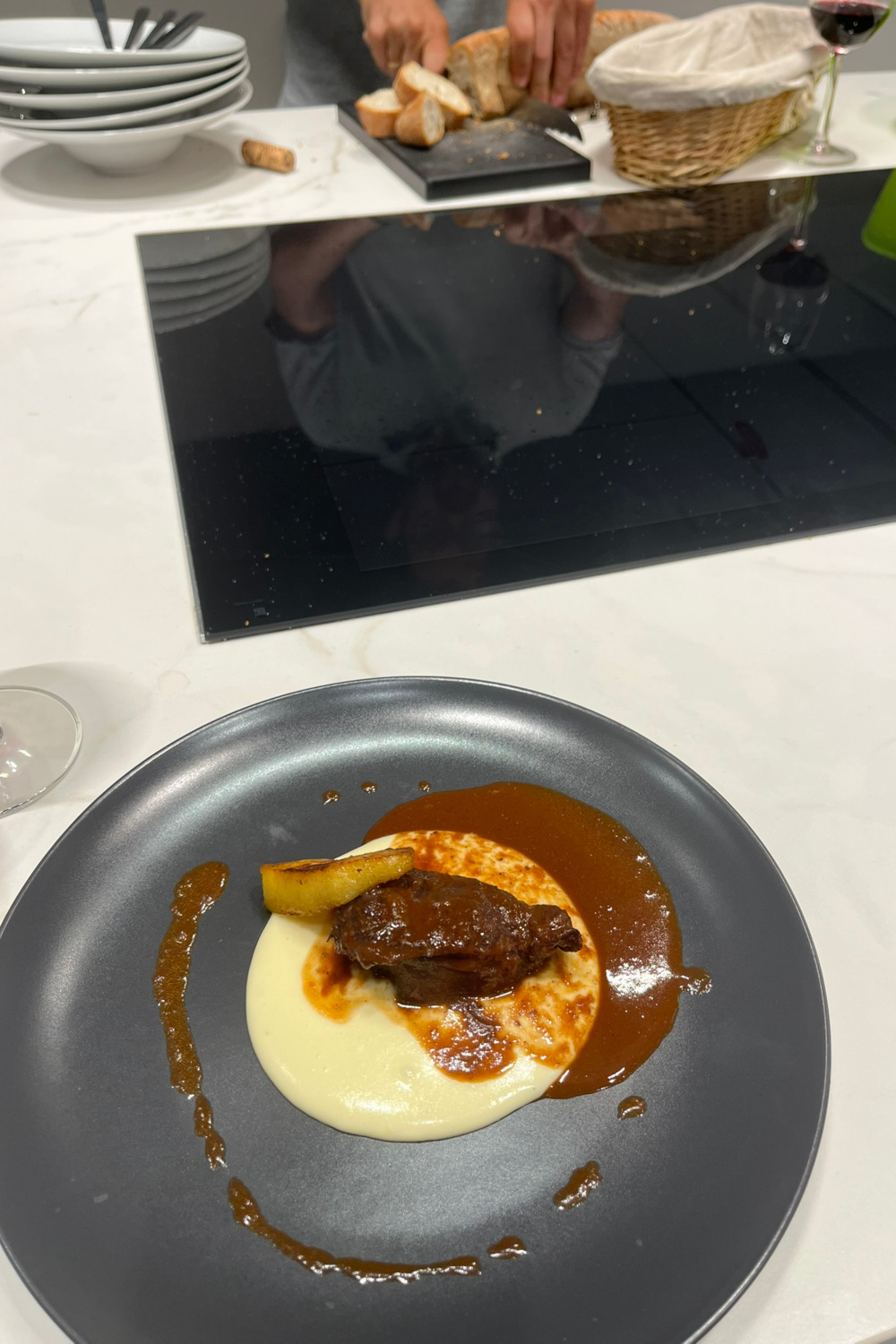 Dish in kitchen at La Zarola | what to do in Aragon