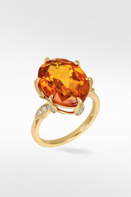 Orange sapphire ring