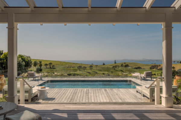 Pool view at Rosewood Kauri Cliffs