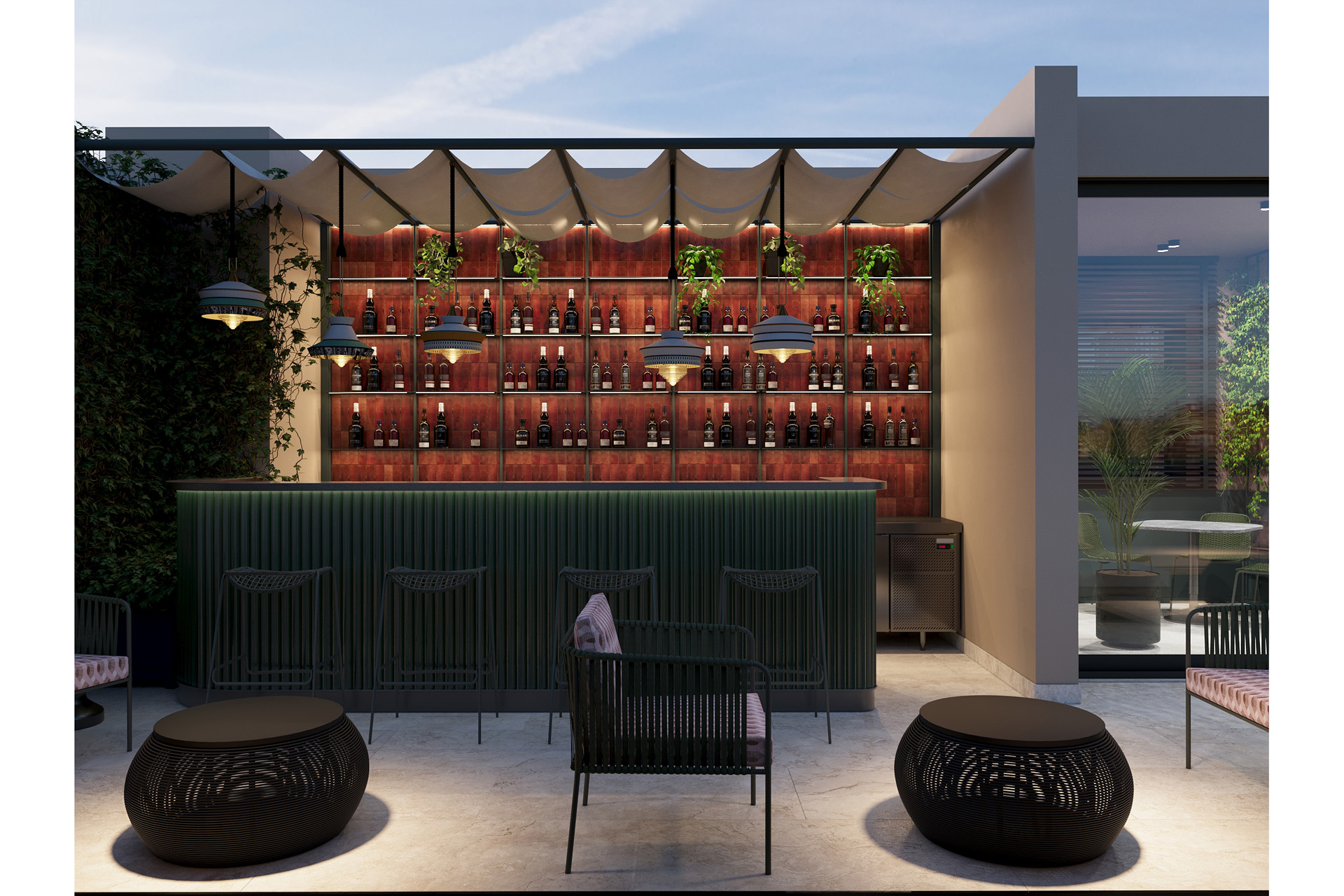 A computer generated image of Romègas Hotel