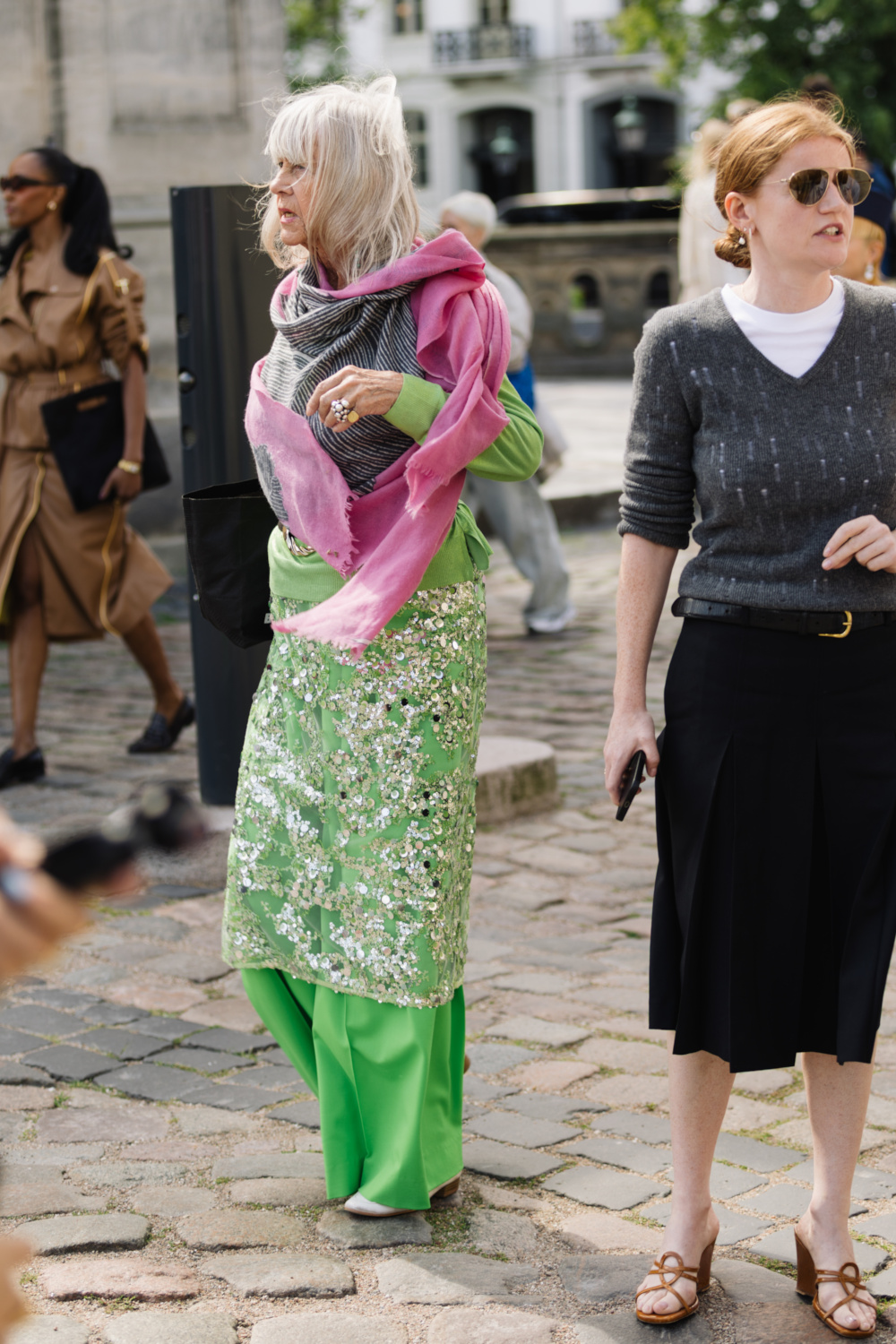 Woman in green outfit | copenhagen street style