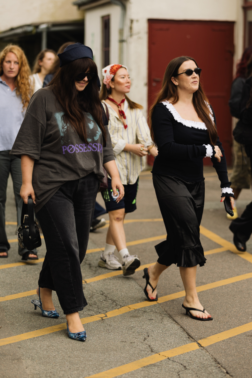 Two women walking together