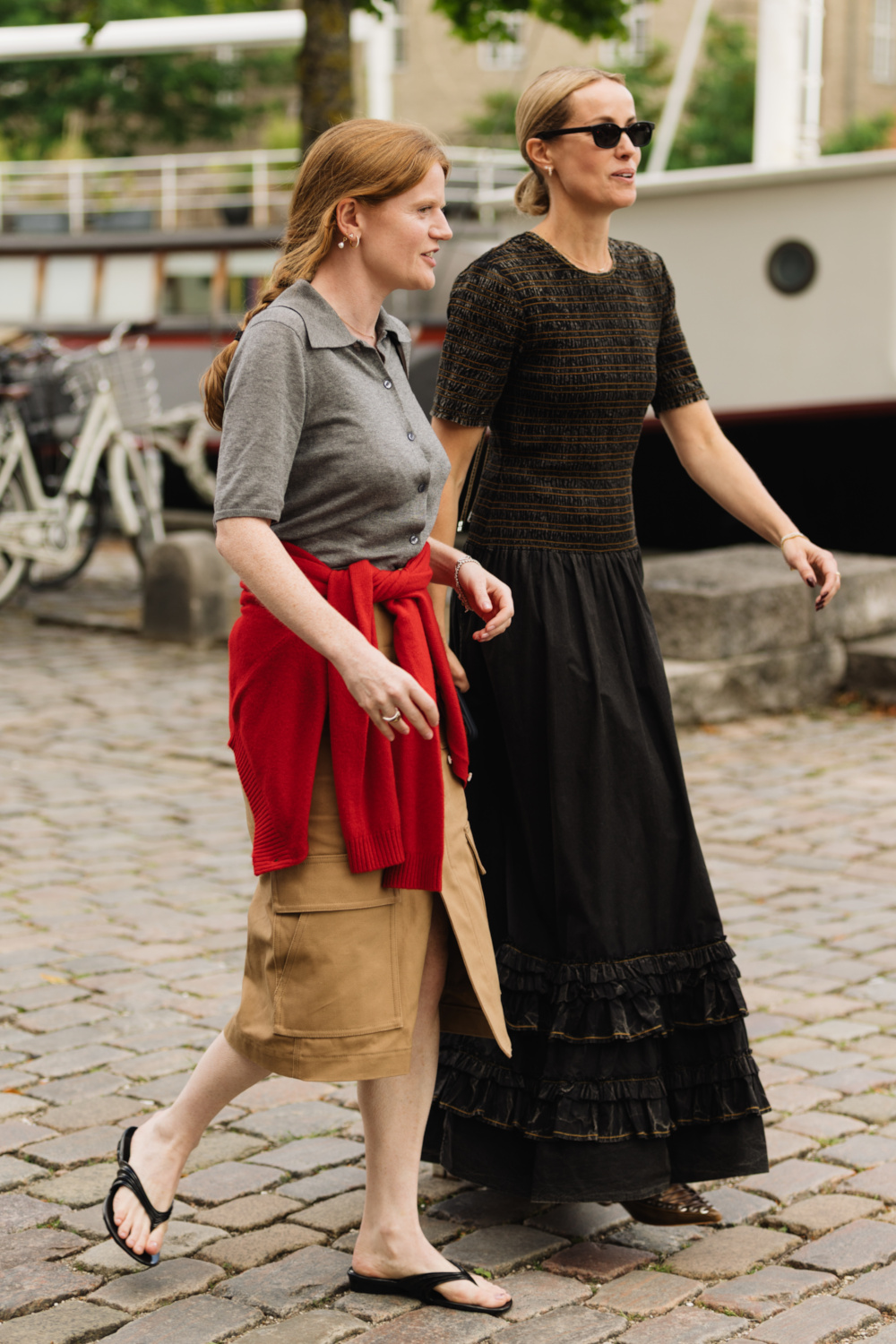 Two women walking together