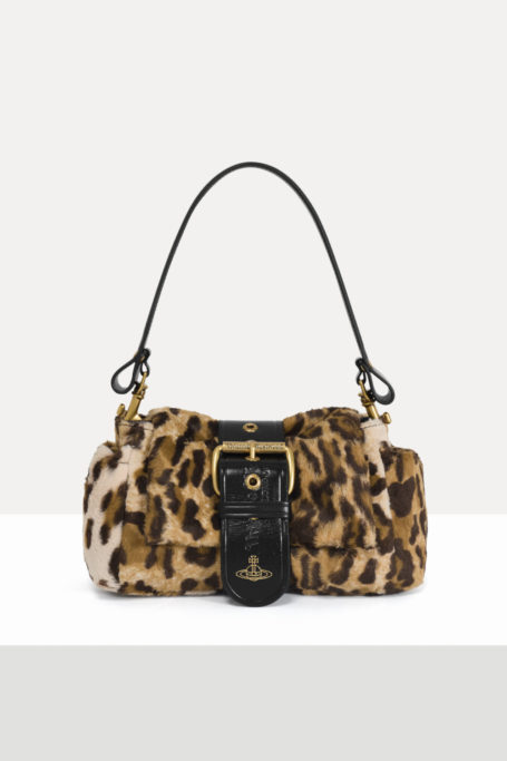 Fluffy leopard print handbag