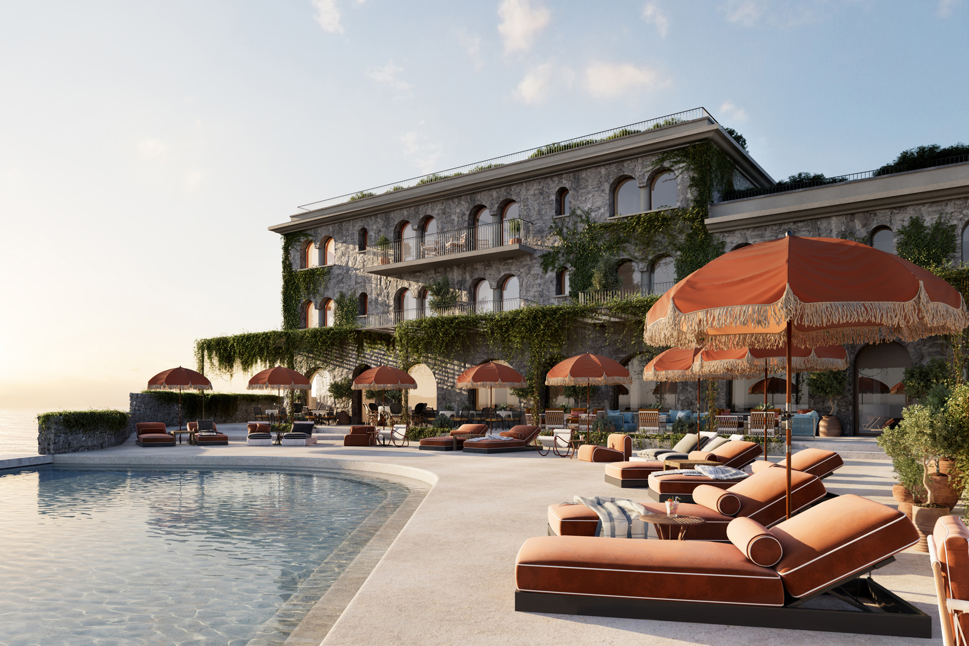 The Delos Pool at Zannier Bendor (CGI)