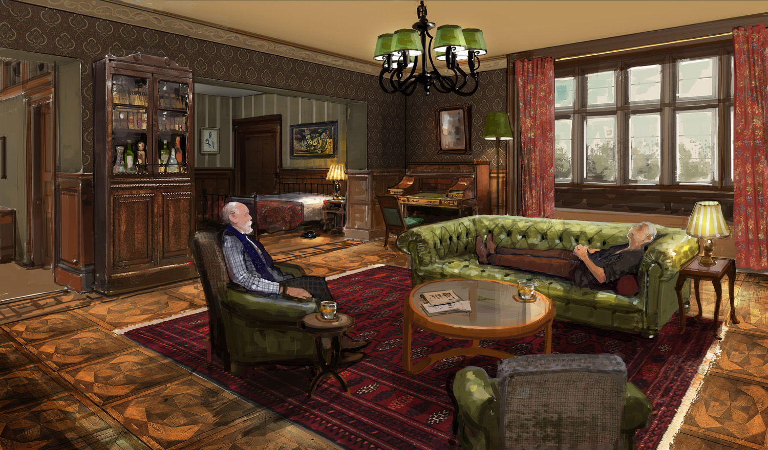 Concept art for Ibrahim's apartment. 