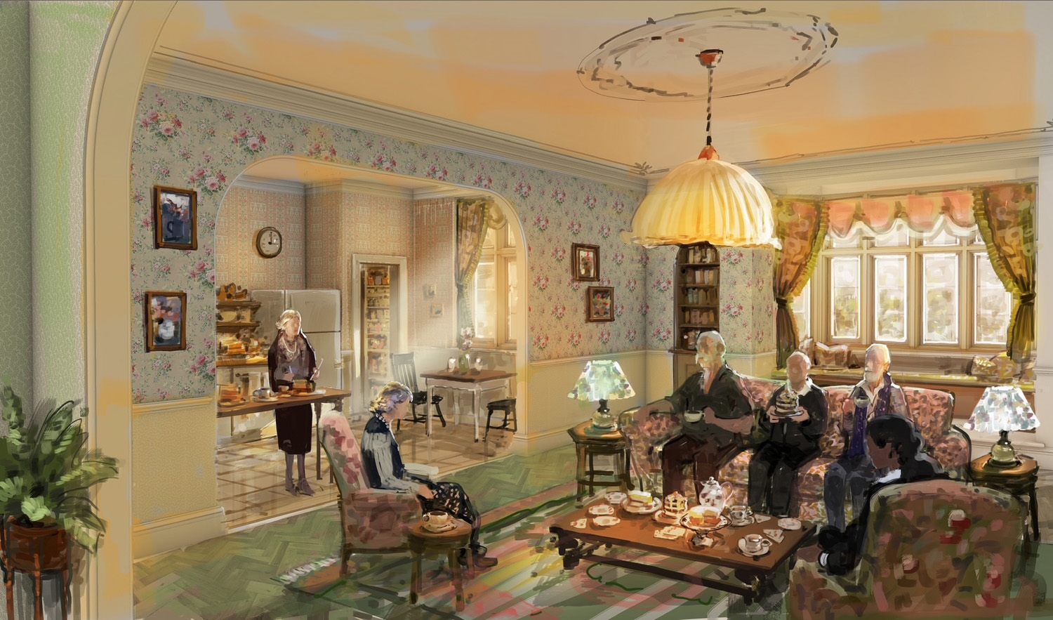 Concept art for Joyce's apartment.