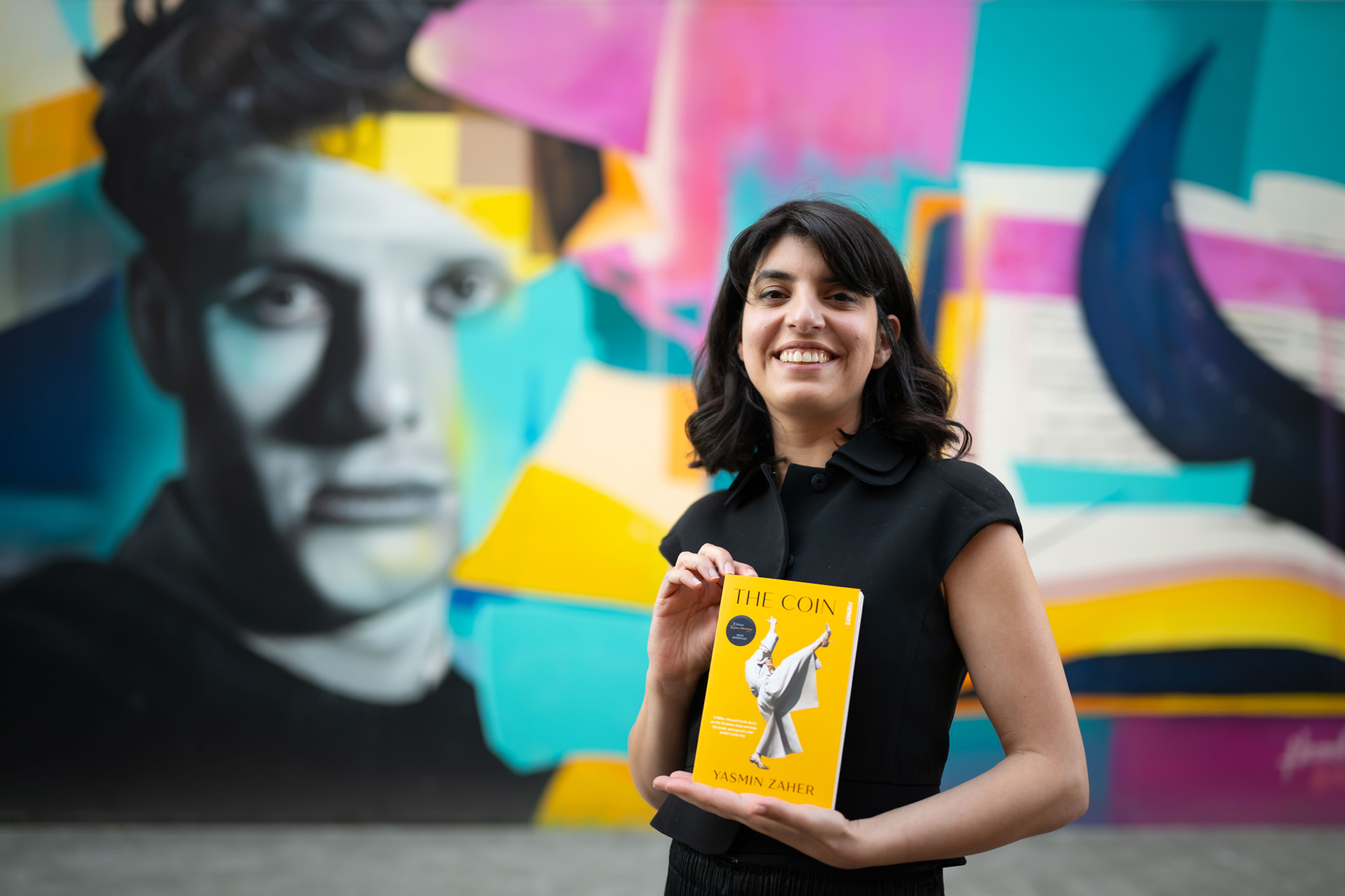 Yasmin Zaher with her novel The Coin