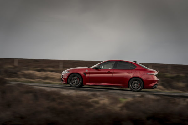 A red Alfa Romeo Giulia