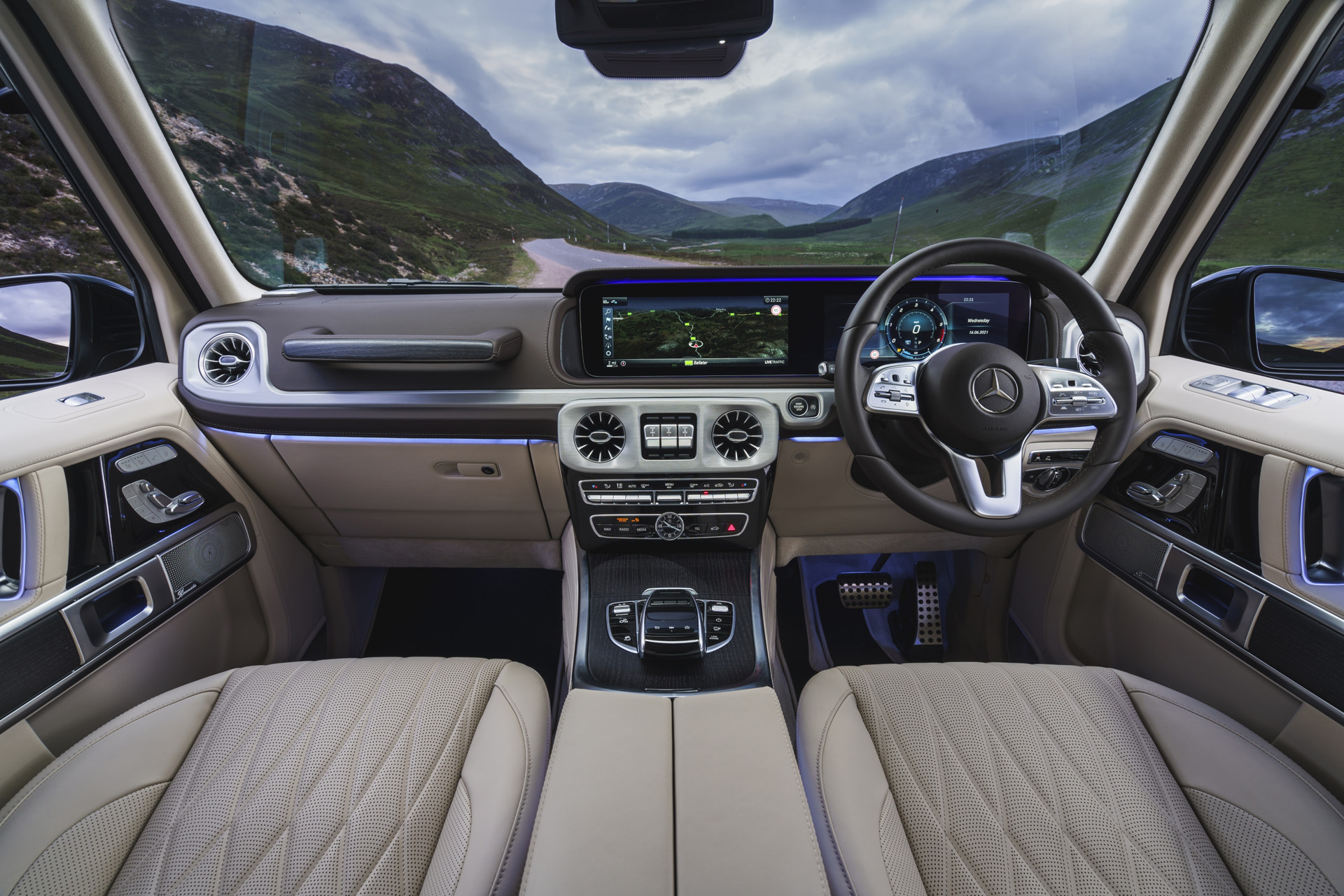 The interior of the car