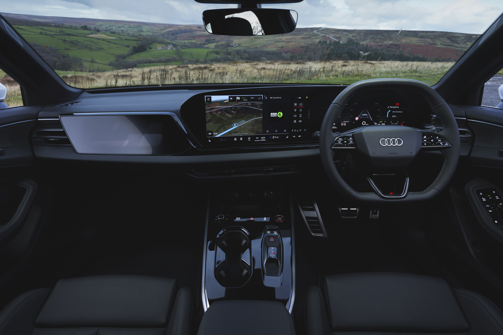 The car's dashboard