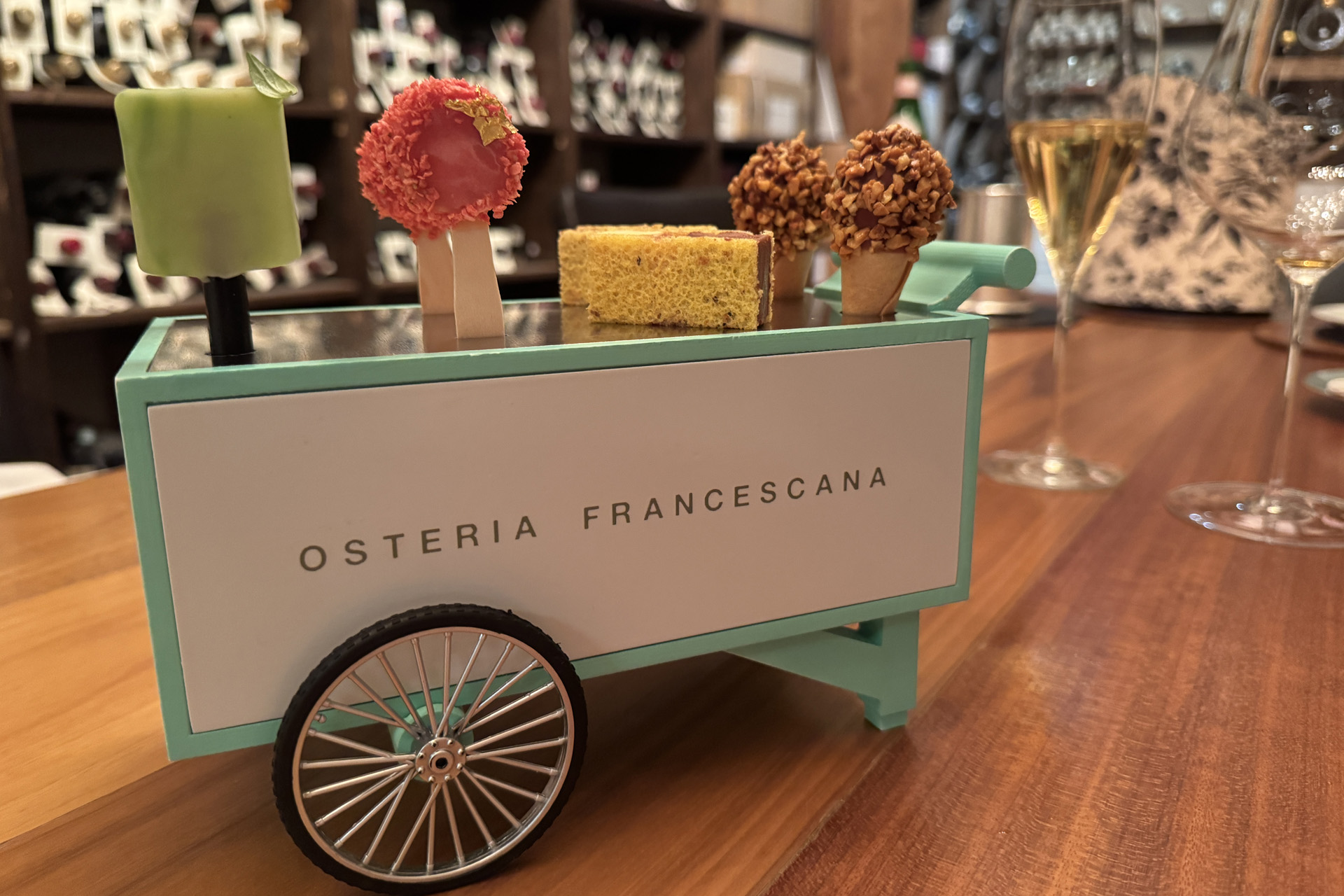 A tiny truck with mini ice creams