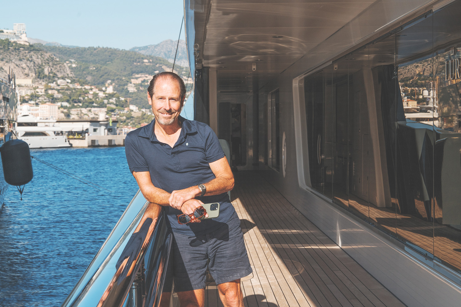 Chris Cecil-Wright aboard a yacht