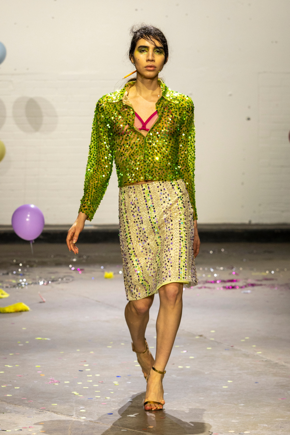 Model on runway