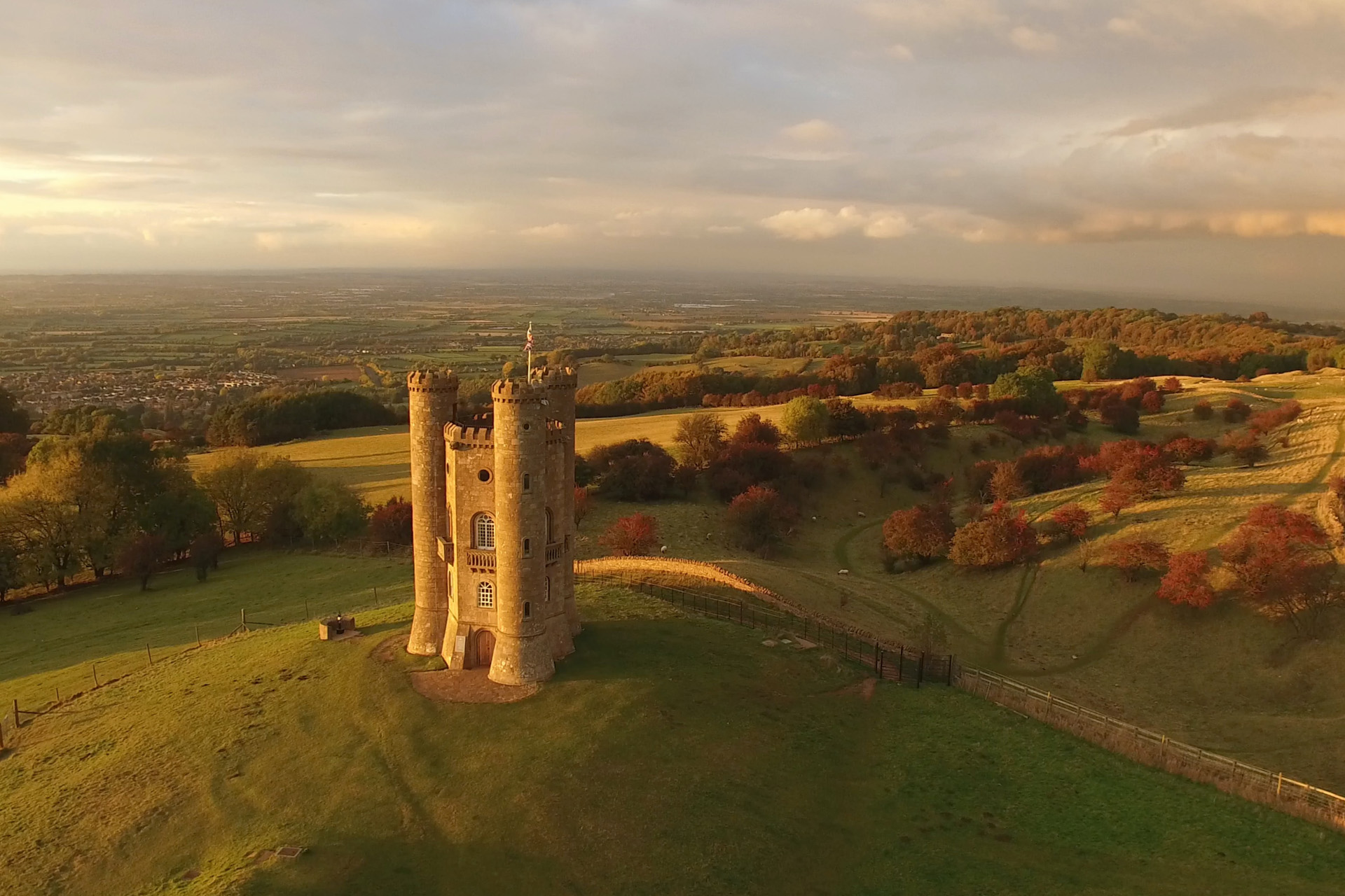 A view of the Cotswolds in autumn