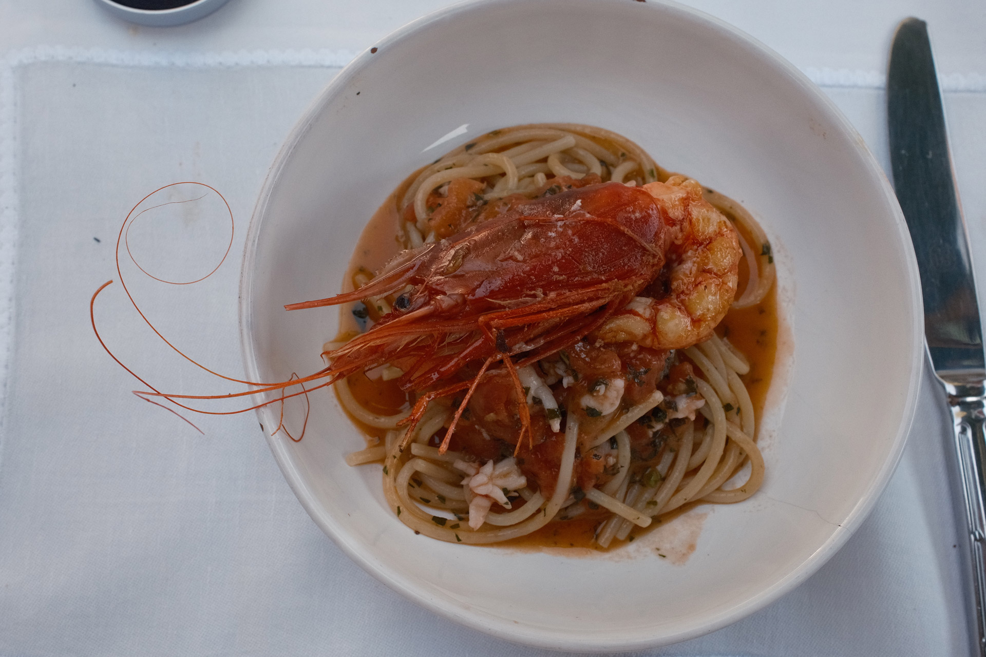 Prawn pasta at Alicetta