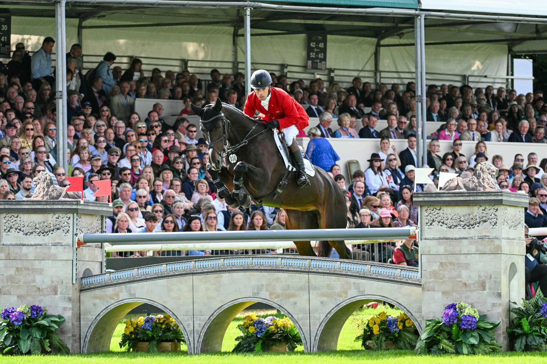 Harry Meade competing at Burghley Horse Trials in 2024. 