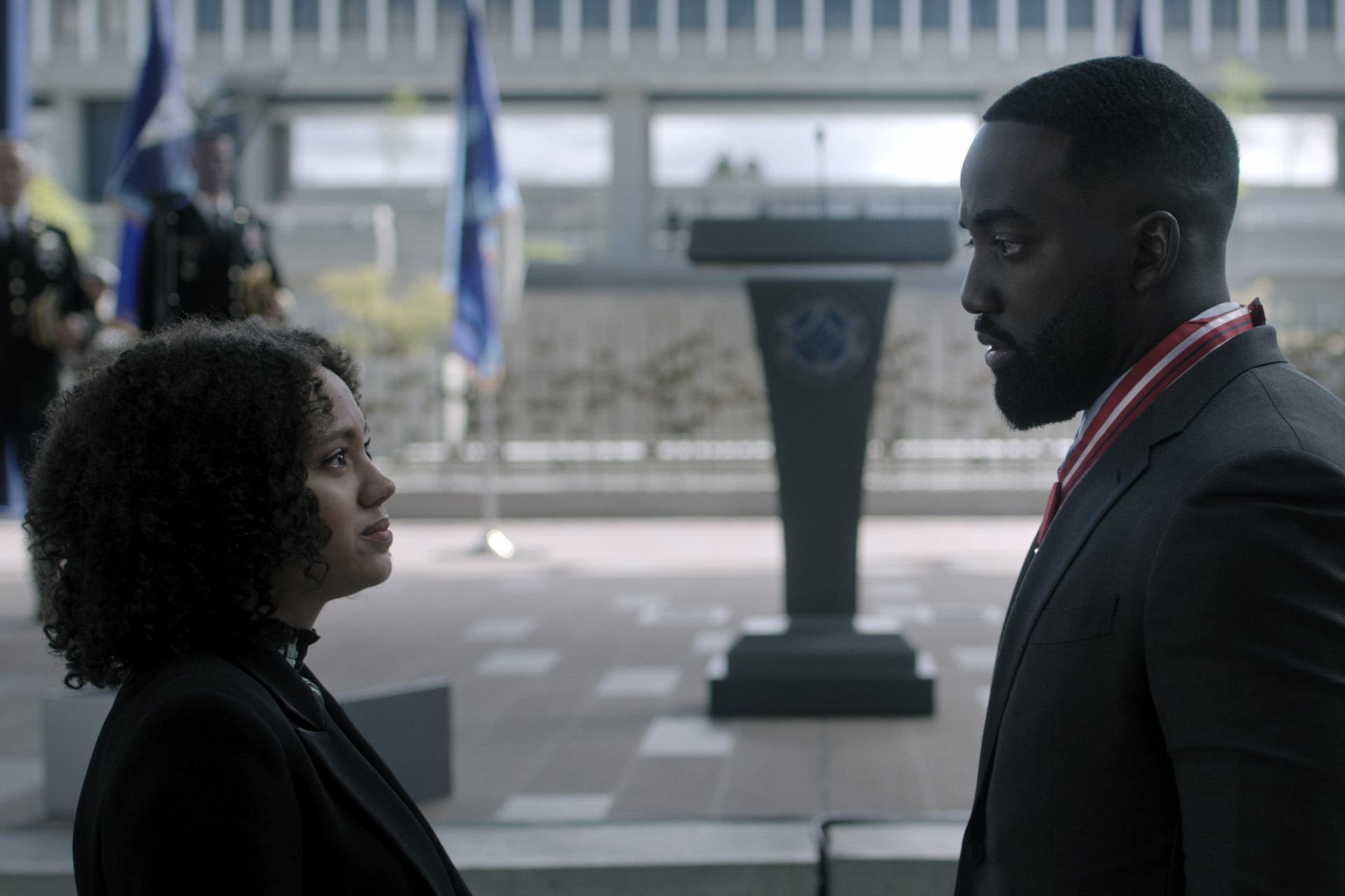 India Brown and Shamier Anderson in Invasion season 3, now streaming on Apple TV+.