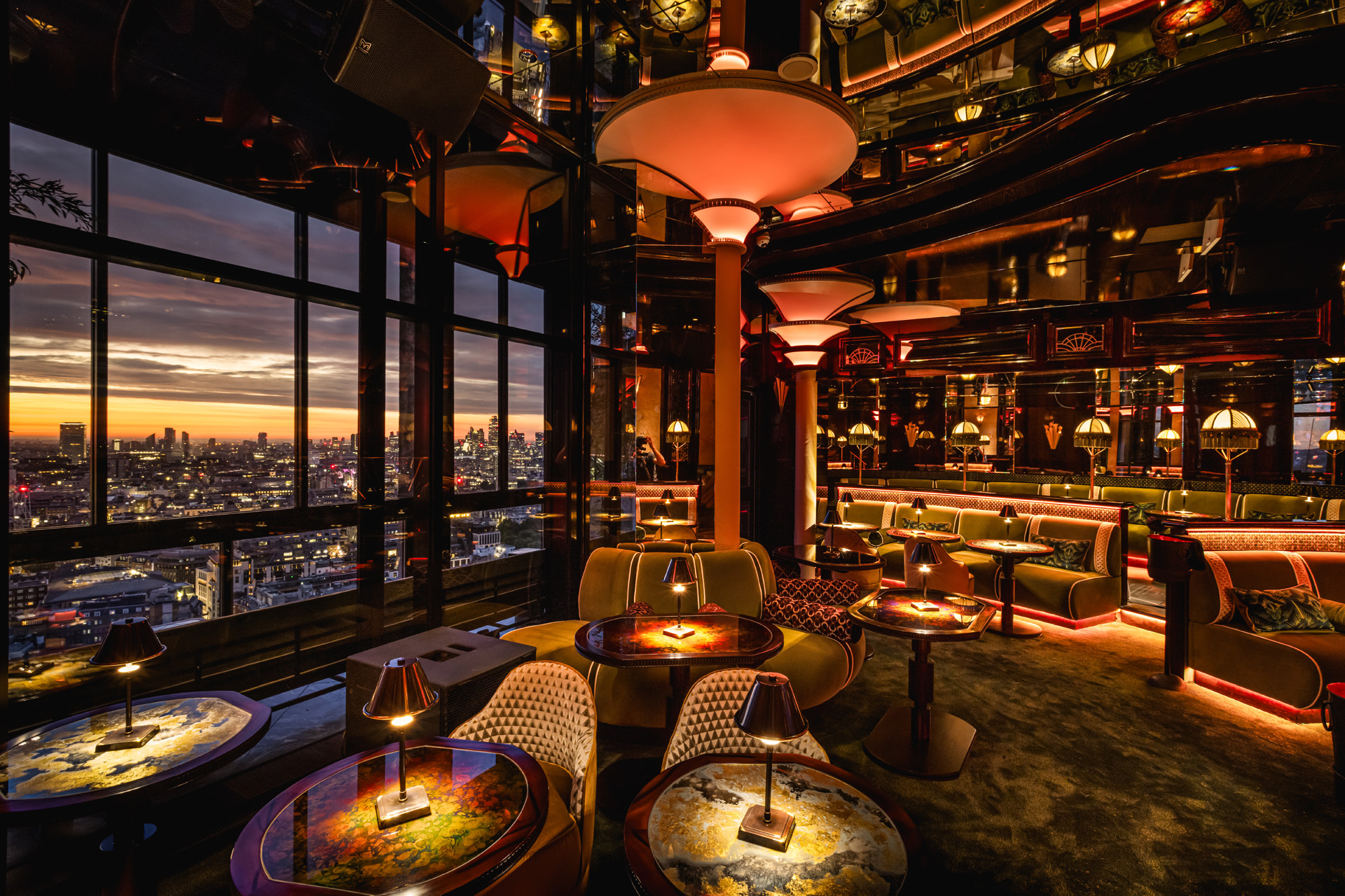 A late night lounge bar in London
