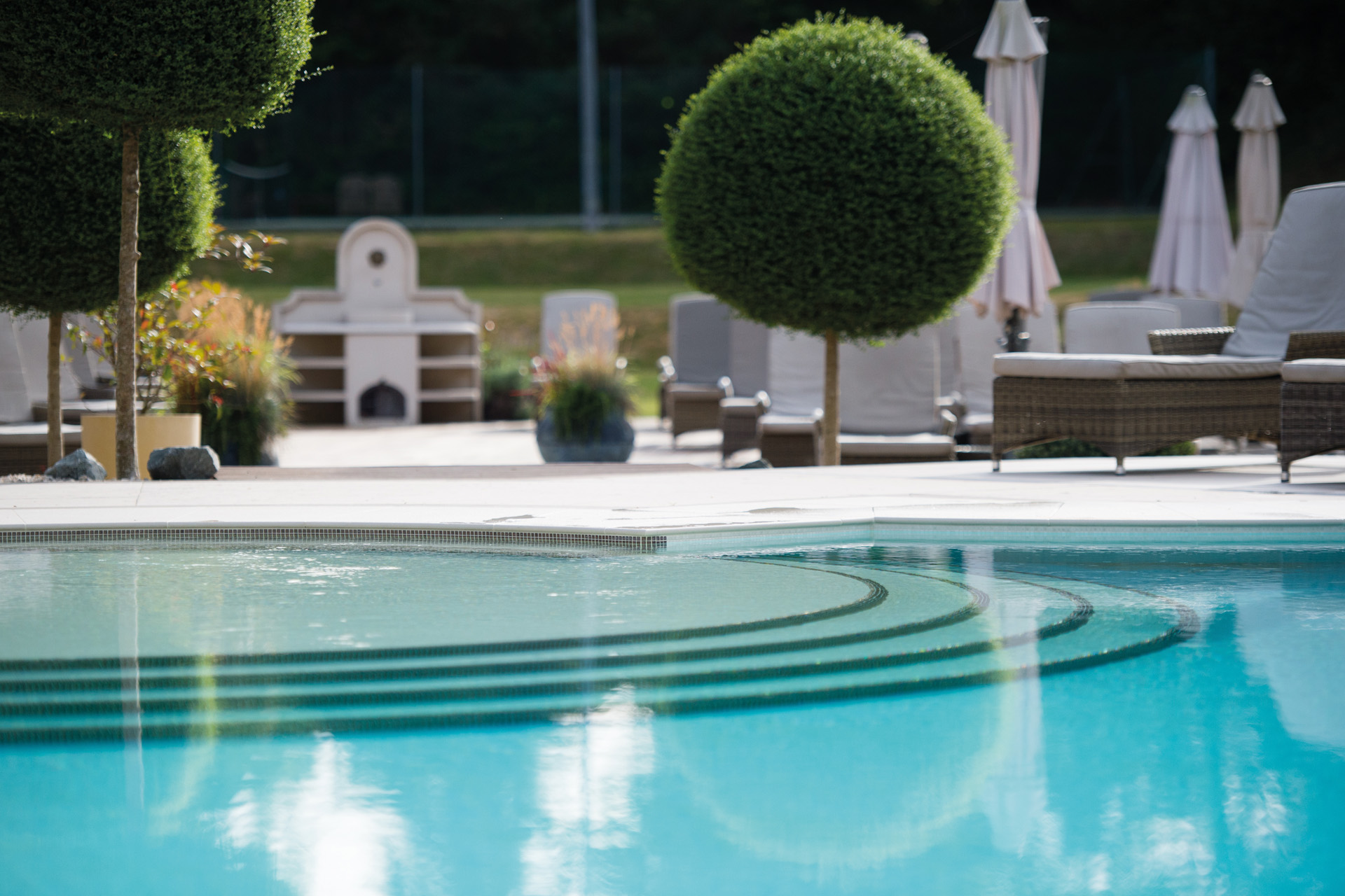 Pennyhill Park's tranquil outdoor pool