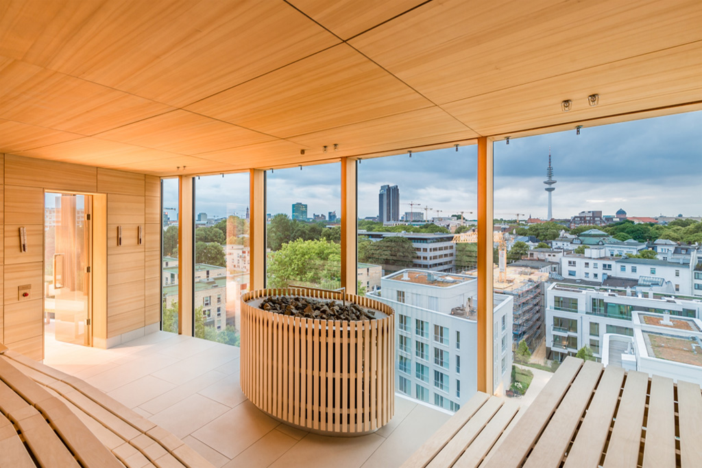 The sauna at The Fontenay
