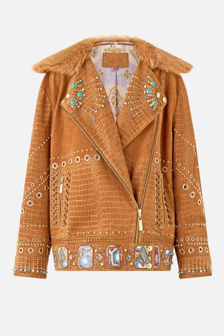 Camilla East of Istanbul Oversized Leather Biker Jacket