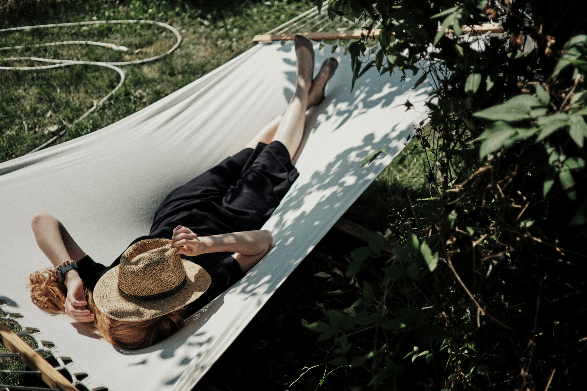 Woman in hammock