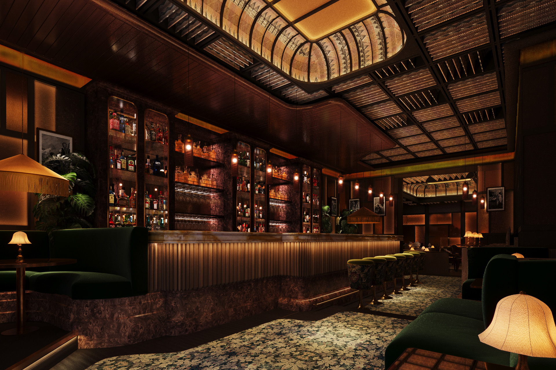 The bar at Upstairs at Ronnie's