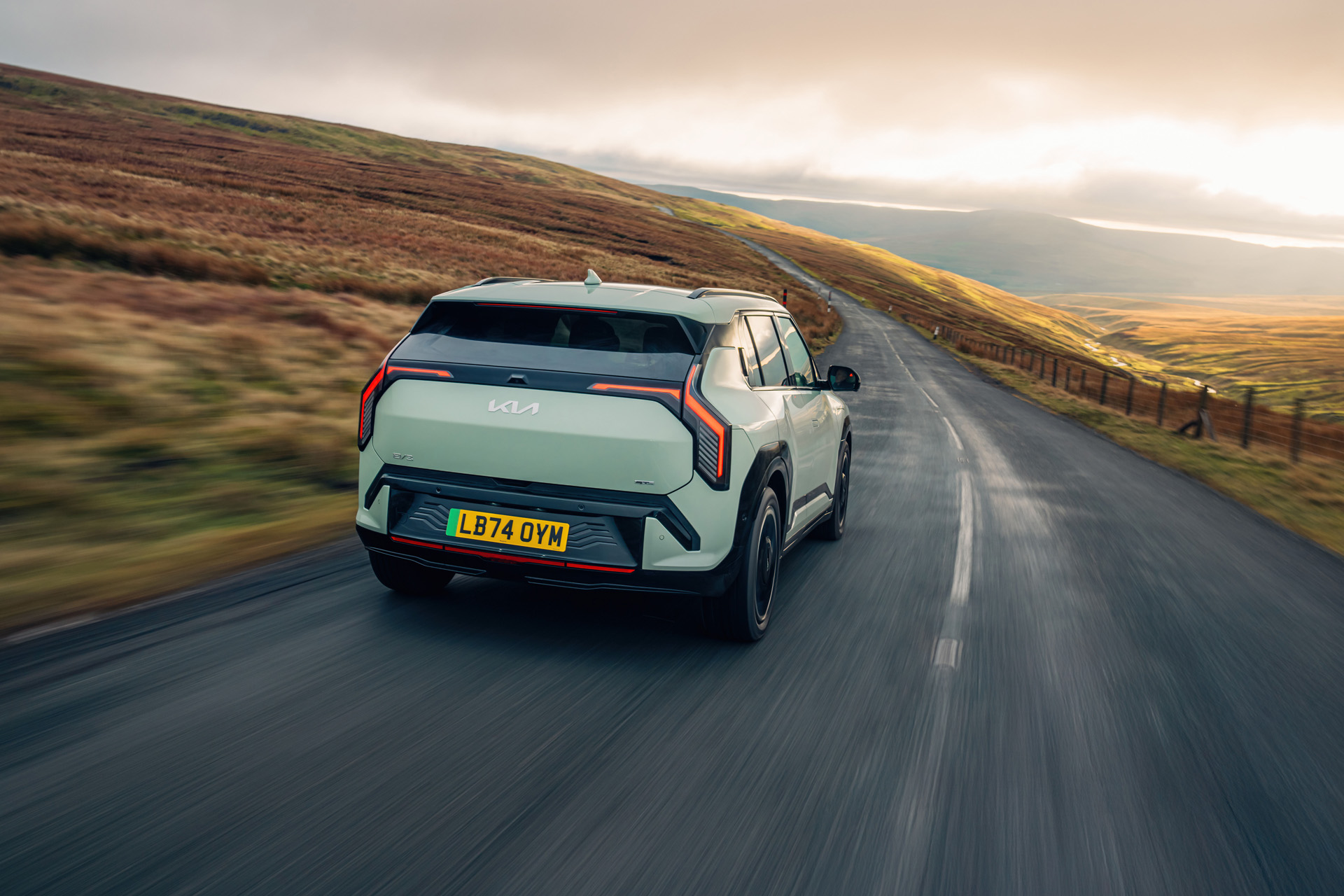 The rear of the Kia EV3
