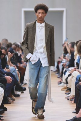 Model dressed in tweed jacket | gen z tweed