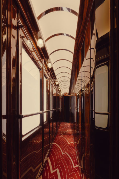 The Orient Express's mirrored corridor