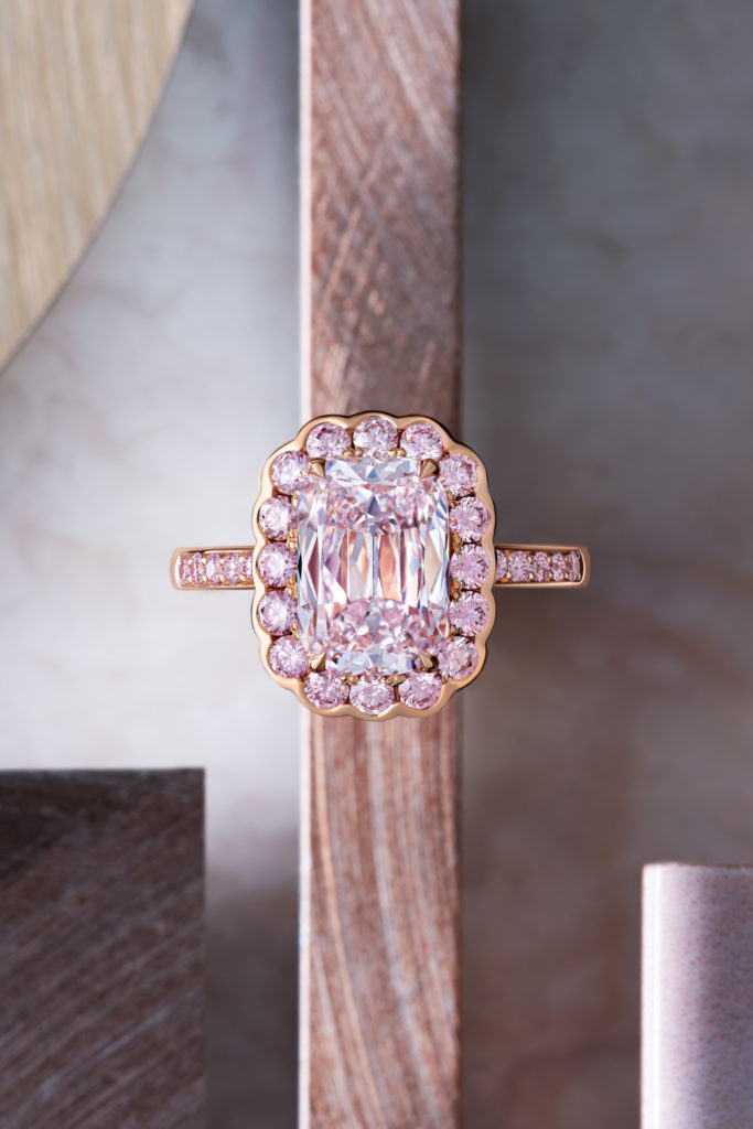 Boodles pink Ashoka diamond ring