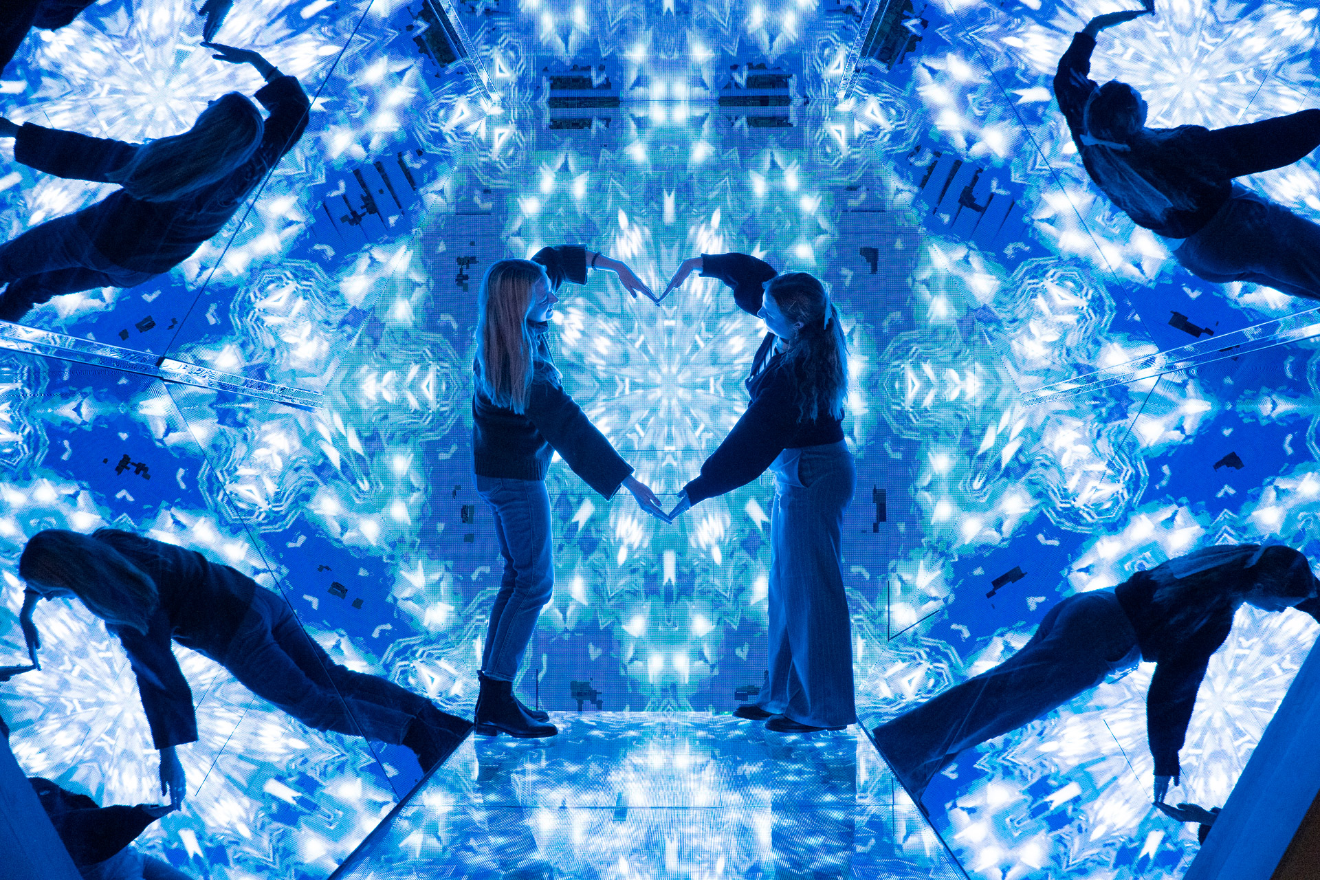 Two people at the Paradox Museum