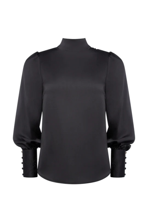 Black silk shirt