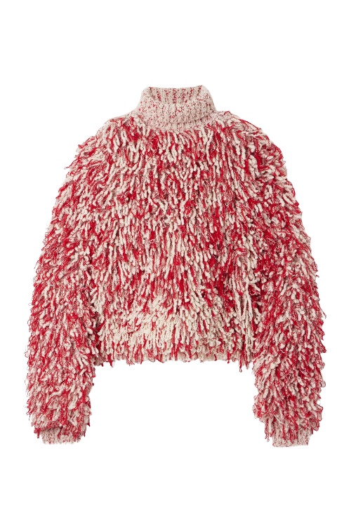 Red boucle jumper