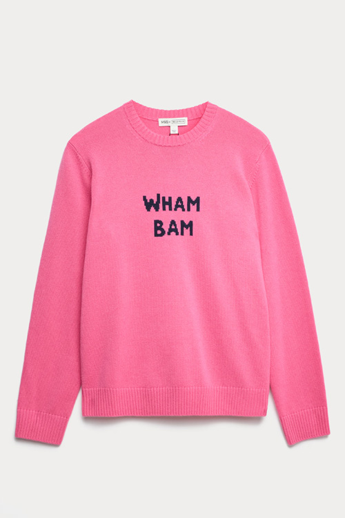 A pink wool jumper