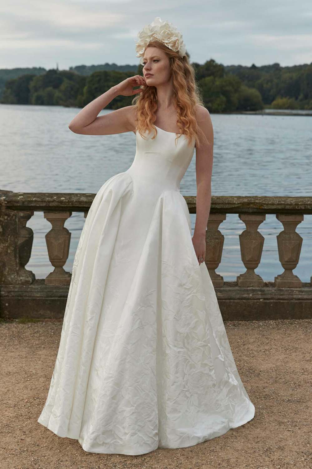Woman in Marie Antoinette wedding dress