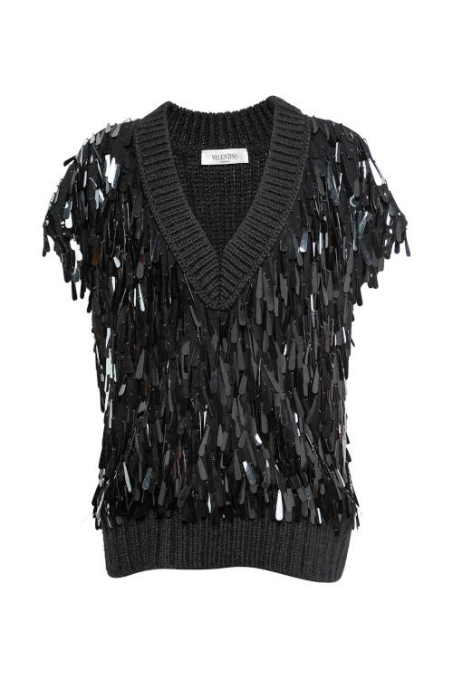 Black sequin vest