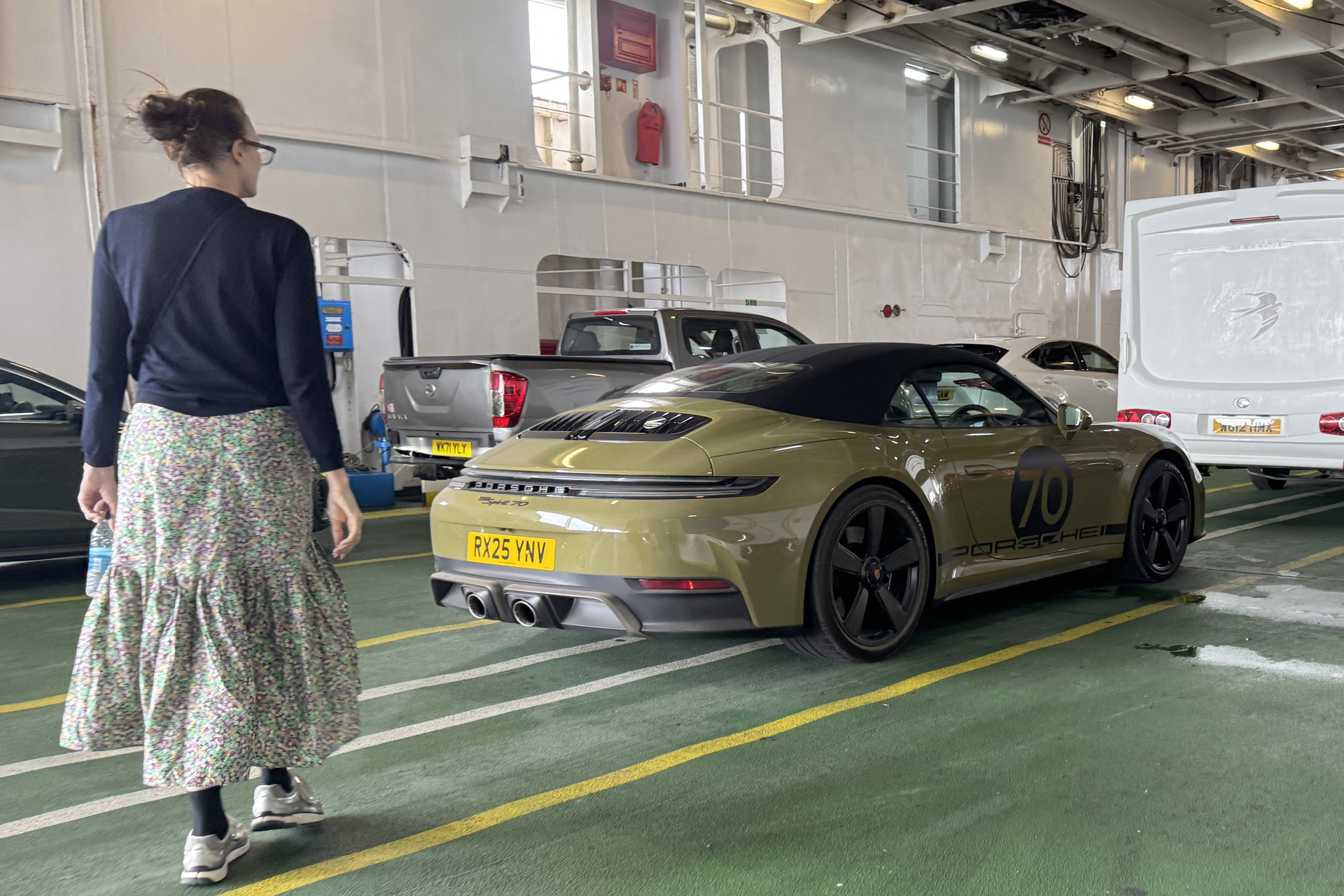 The car on the boat