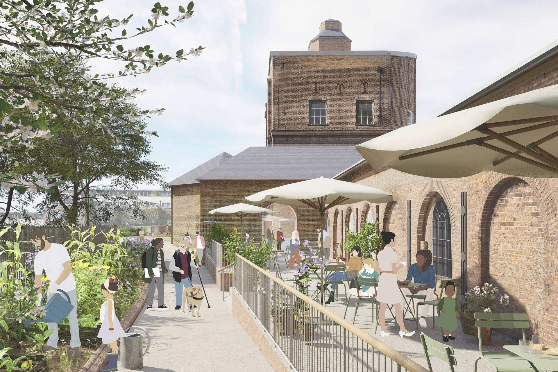 An impression of the terrace at the new Quentin Blake Centre for Illustration