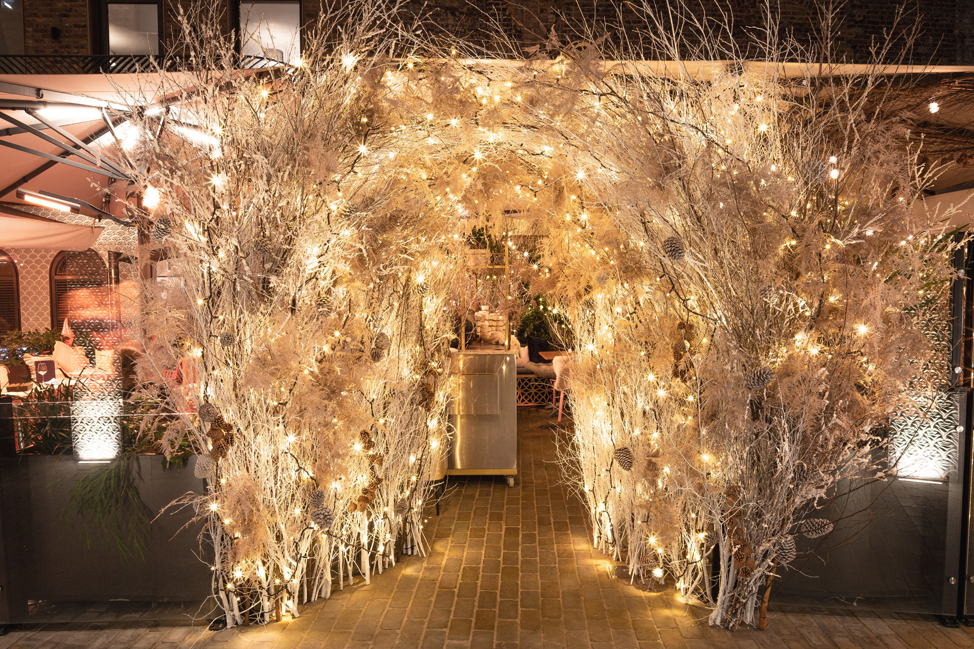 Winter terrace at Kapara restaurant in London