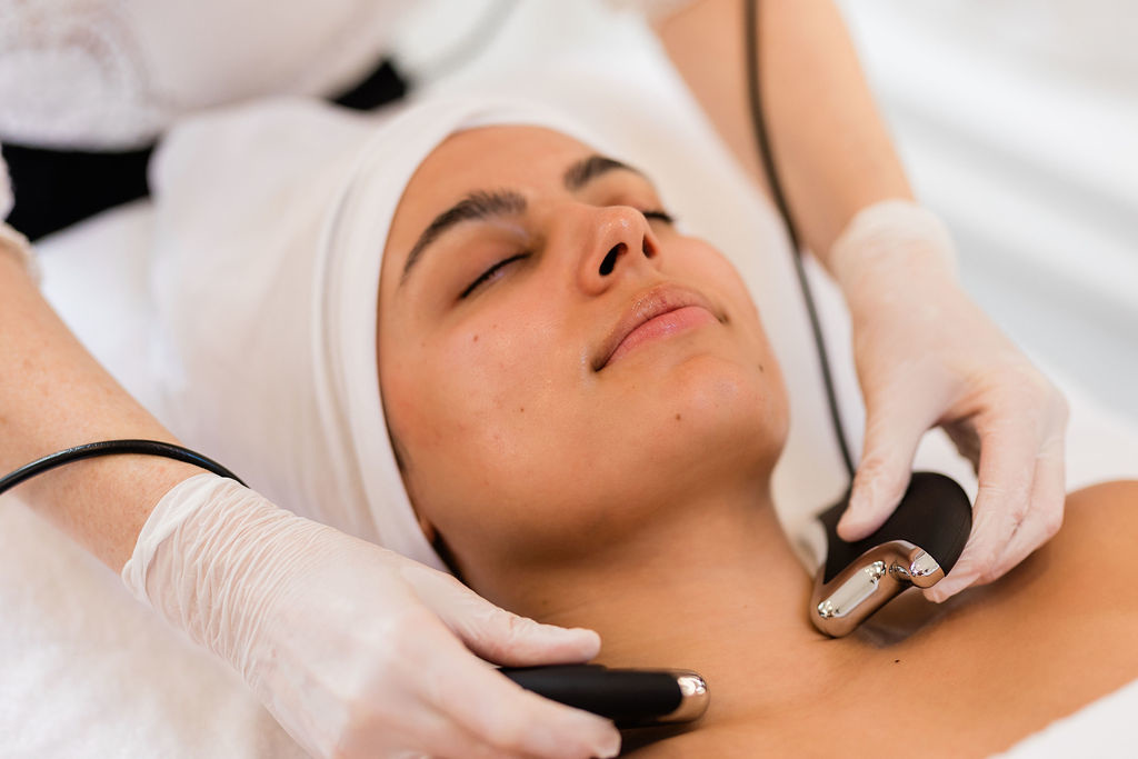 Woman receiving CACI facial