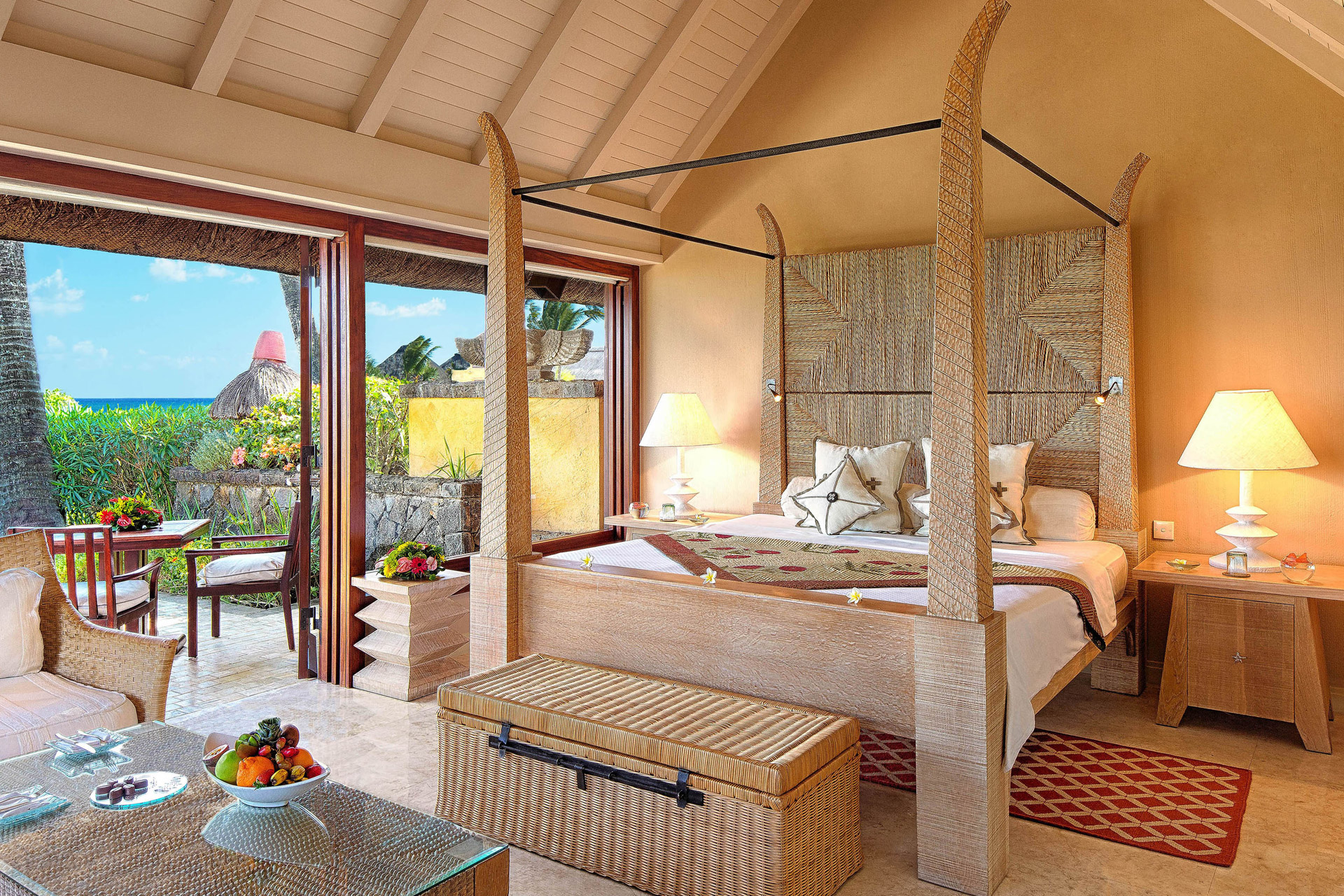 Bedroom at The Oberoi Beach Resort, Mauritius