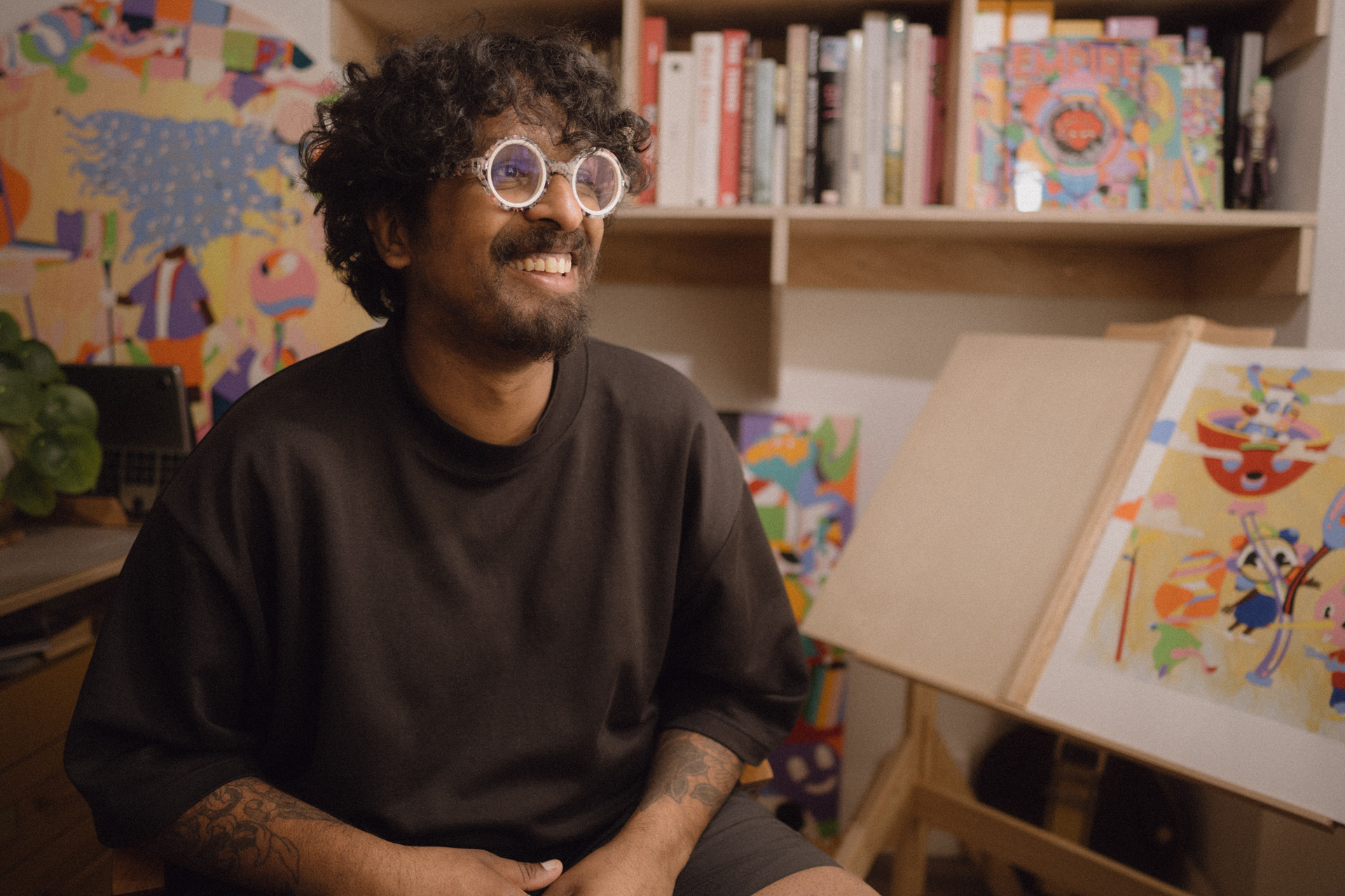 MURUGIAH in his studio