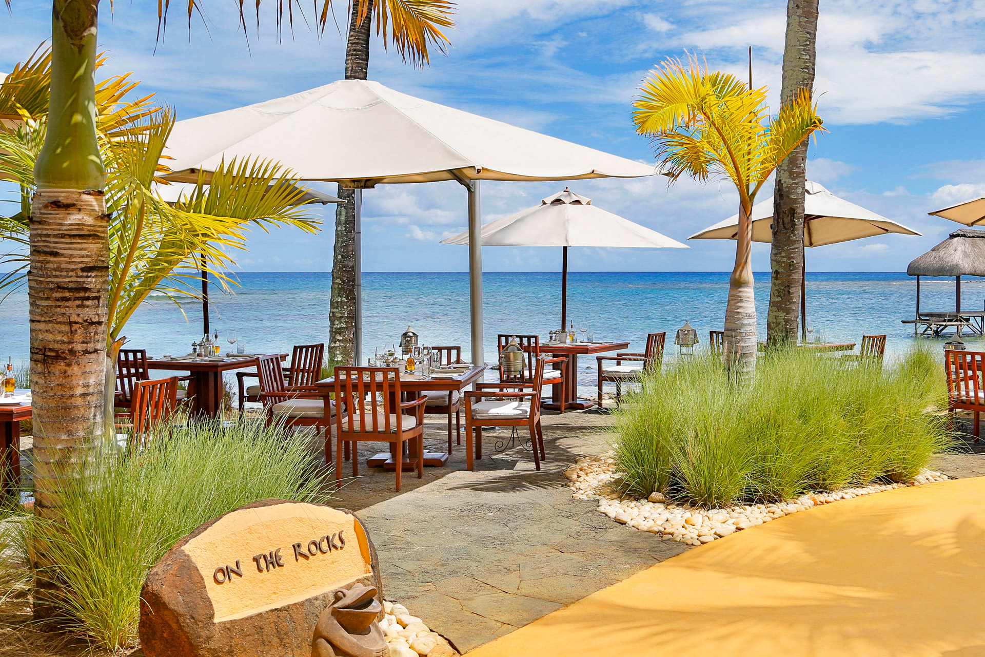 Beach restaurant at The Oberoi Beach Resort, Mauritius